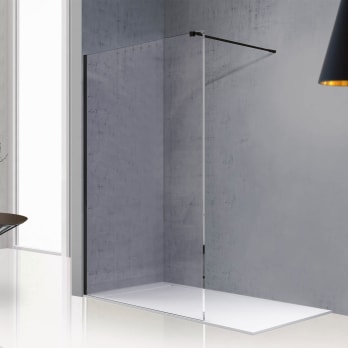 Mampara de ducha fija negra Minimal
