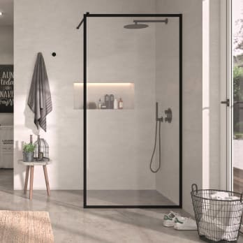 Mampara de ducha fija negra Fresh - FR103 -Kassandra-