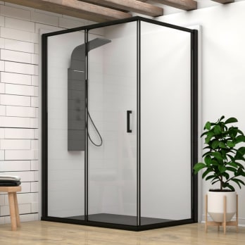 Mampara de ducha Emma perfilería negra