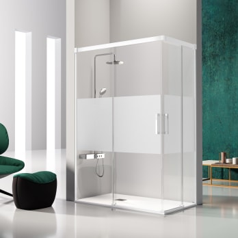 Mampara de ducha angular Kassandra Glase (GS607+GS607)