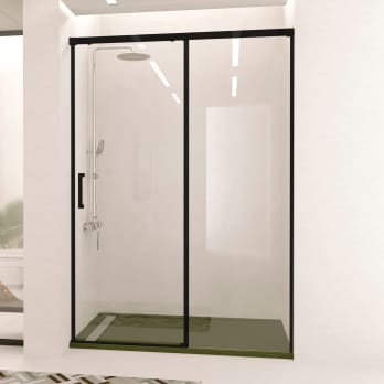 Mampara de ducha Treban perfil negro Torvisco