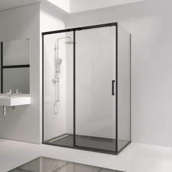 Mampara ducha Treban perfilería negra Torvisco