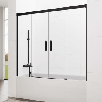 Mampara de bañera GME Basic negro mate Spazio