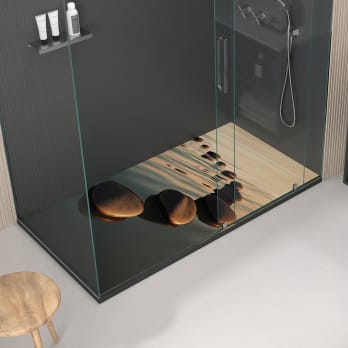 Platos de ducha de resina decorados Bruntec Design 3D Zen