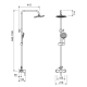 Conjunto de ducha Lluvibath Carola II Croquis 1