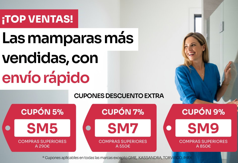 Mamparas de ducha con envío express