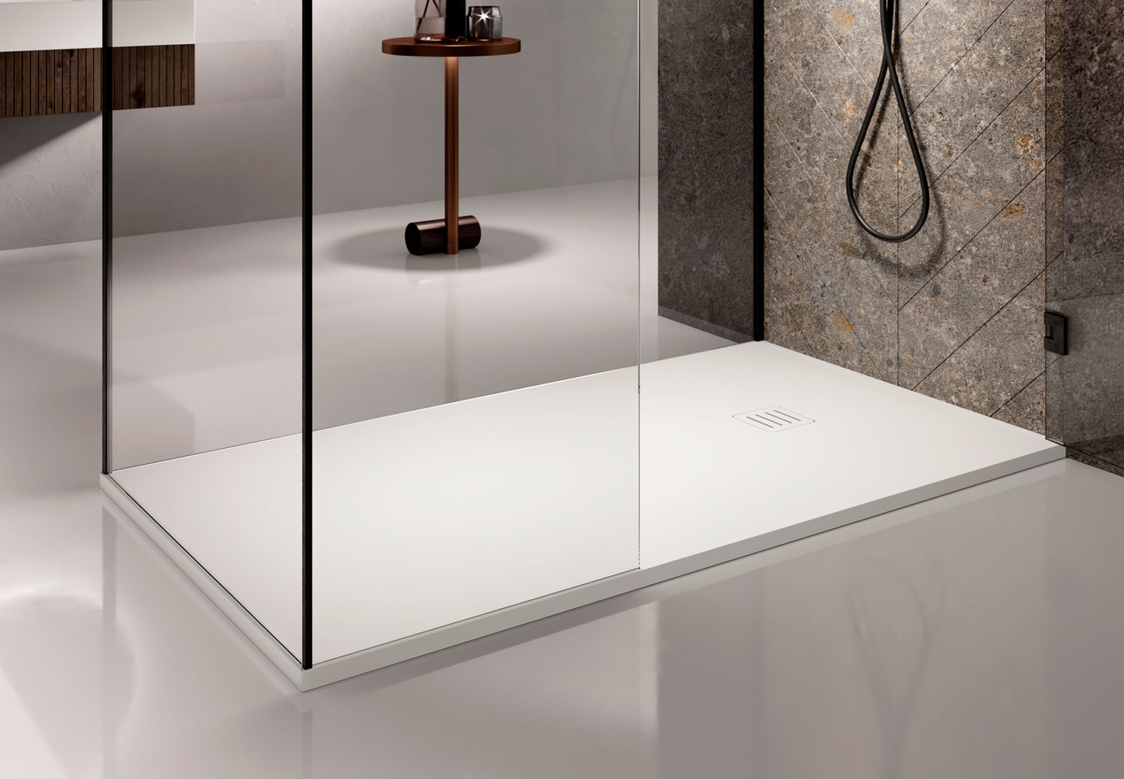 Plato de ducha Solid Surface Corian DuPont Hidronatur Antares Principal 0