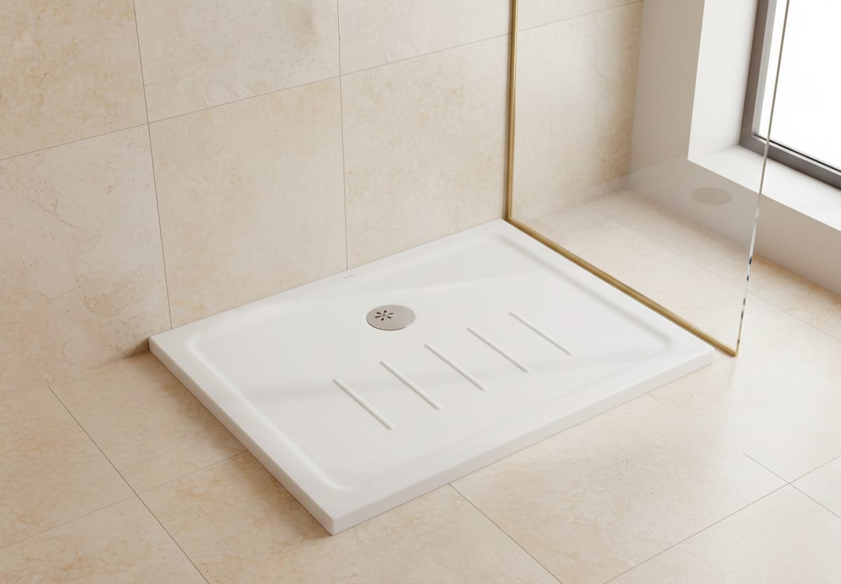 Plato de ducha de cerámica Unisan Waterline Principal 0