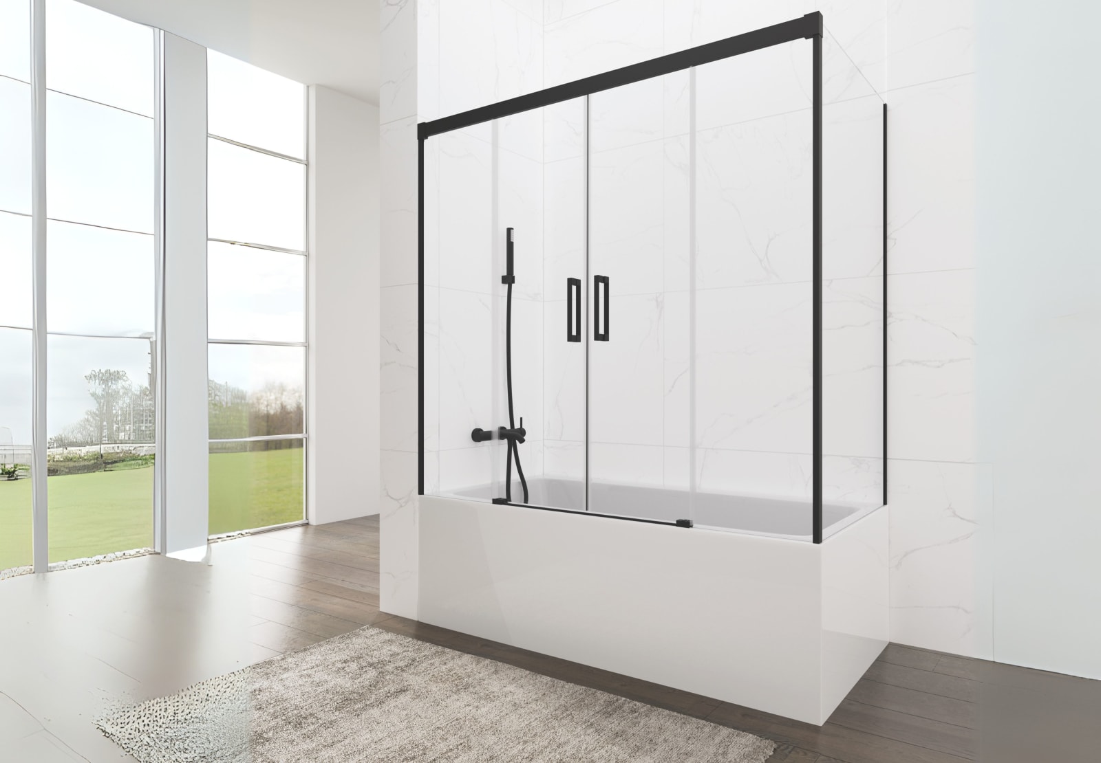 Mampara de bañera GME Basic Spazio negro mate Principal 0