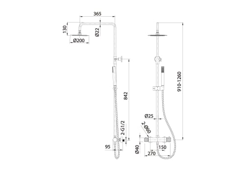 Columna de ducha Imex Bless Croquis 6