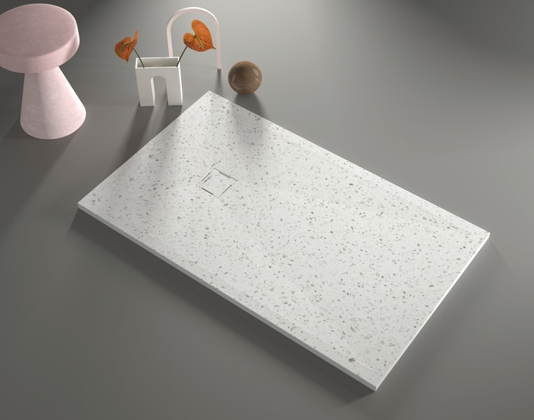 Platos de ducha de resina Bruntec Design 3D Granito Ambiente 1