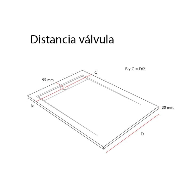 Plato de ducha Bruntec Design Mont Blanc Croquis 7
