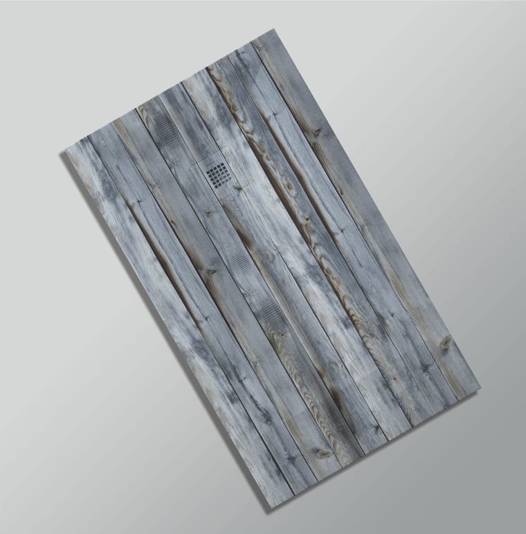 Platos de ducha de resina decorados Bruntec Design 3D Madera Rústica opción 17