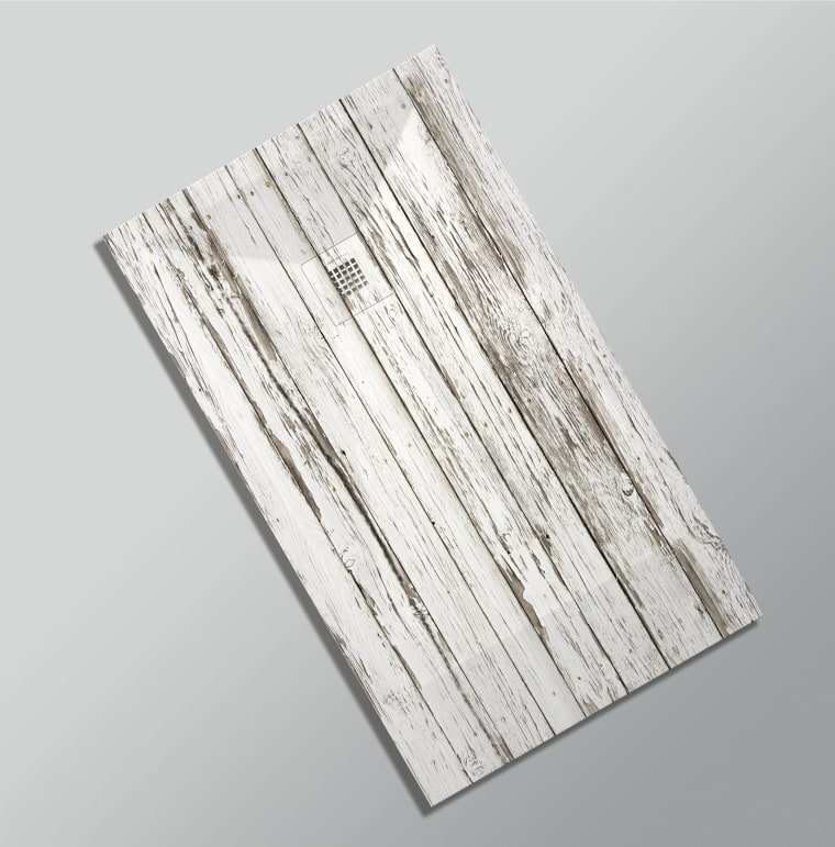 Platos de ducha de resina decorados Bruntec Design 3D Madera Rústica opción 21