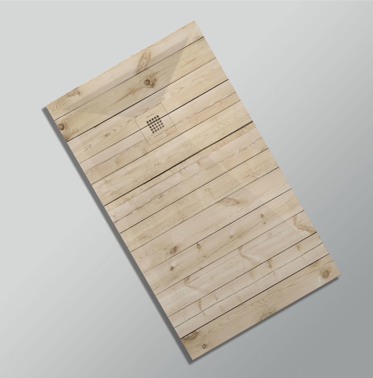Platos de ducha de resina decorados Bruntec Design 3D Madera Rústica opción 23