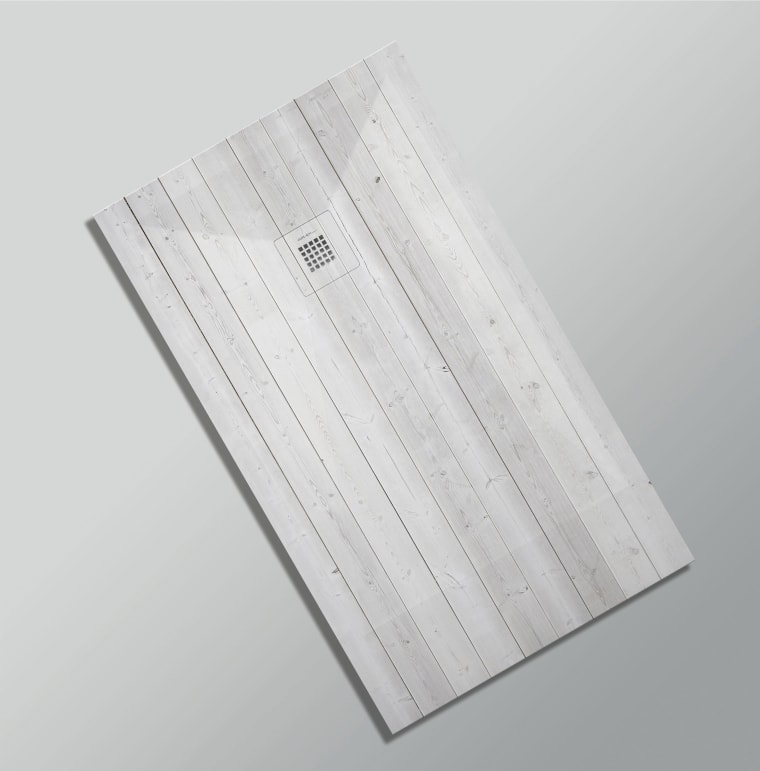 Platos de ducha de resina decorados Bruntec Design 3D Madera Rústica opción 26