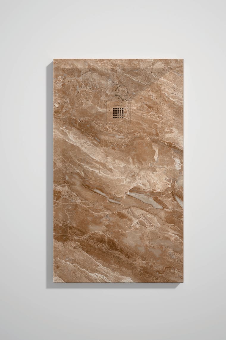 Platos de ducha de resina decorados Bruntec Stone 3D Mármol opción 21