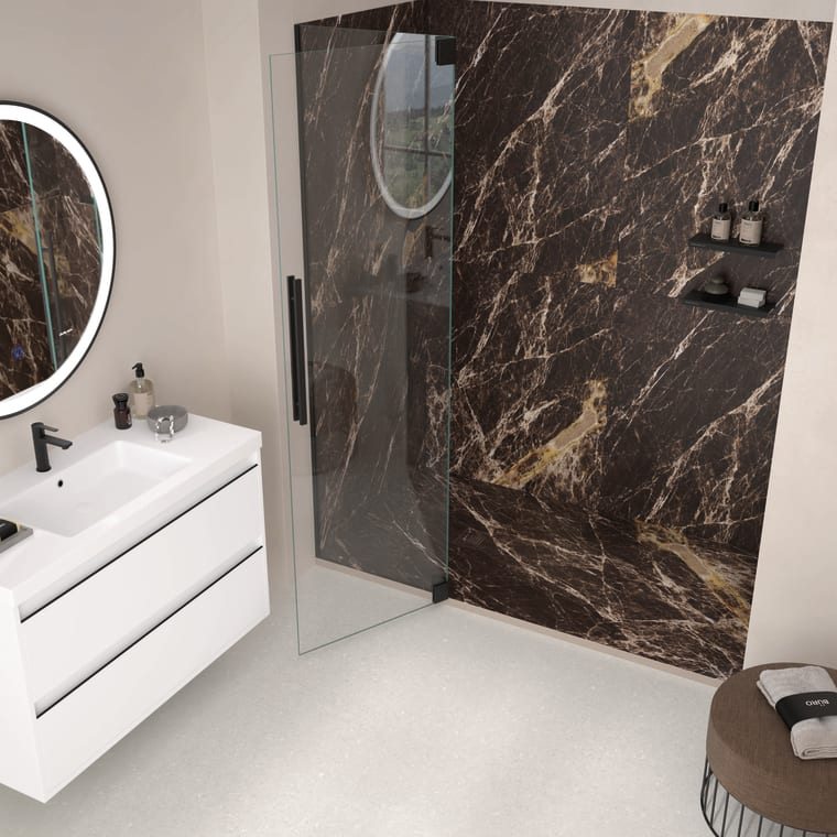 Platos de ducha de resina decorados Bruntec Stone 3D Mármol Principal 5