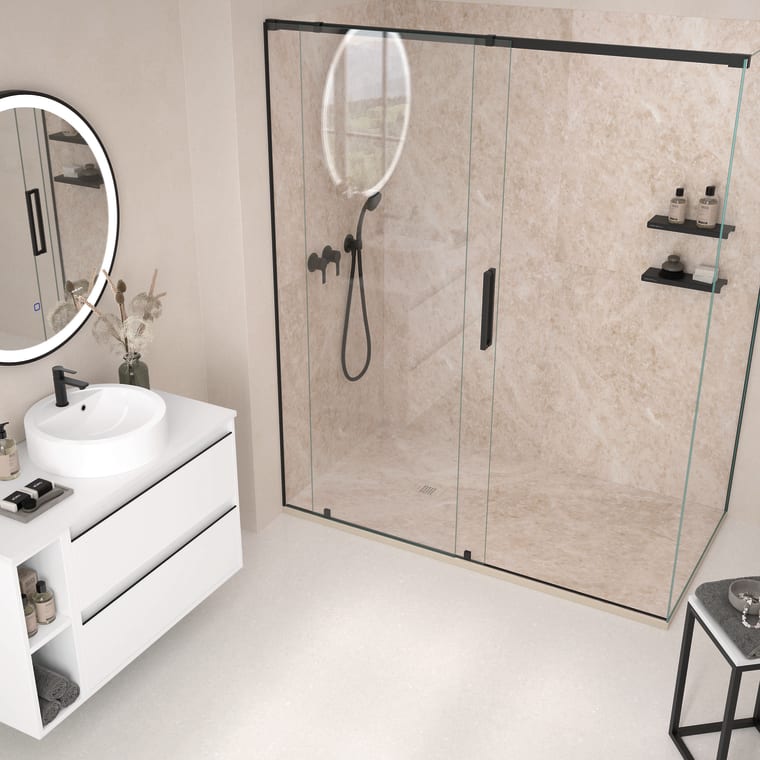 Platos de ducha de resina decorados Bruntec Stone 3D Mármol Principal 6