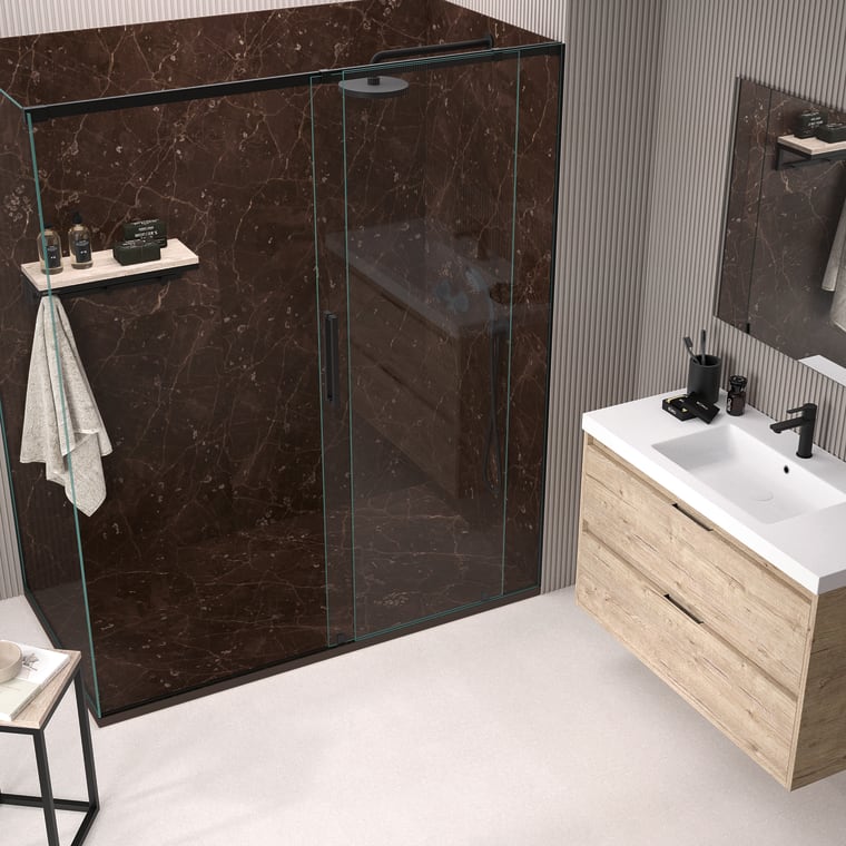 Platos de ducha de resina decorados Bruntec Stone 3D Mármol Principal 8