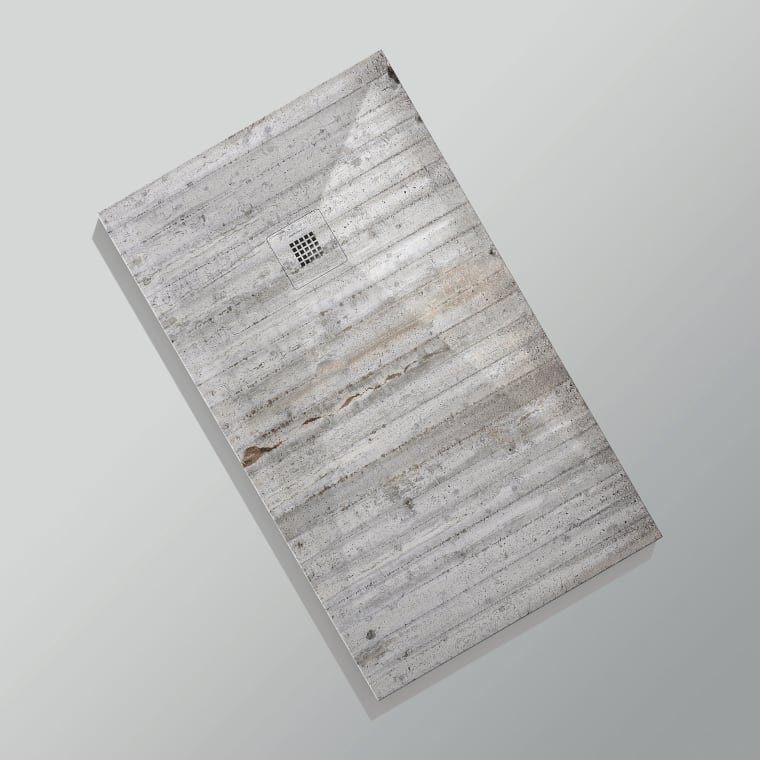 Platos de ducha de resina decorados Bruntec Design 3D Cemento opción 12