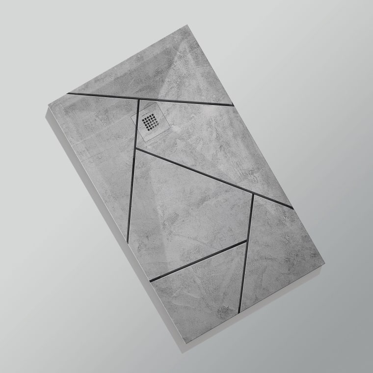 Platos de ducha de resina decorados Bruntec Design 3D Cemento opción 13
