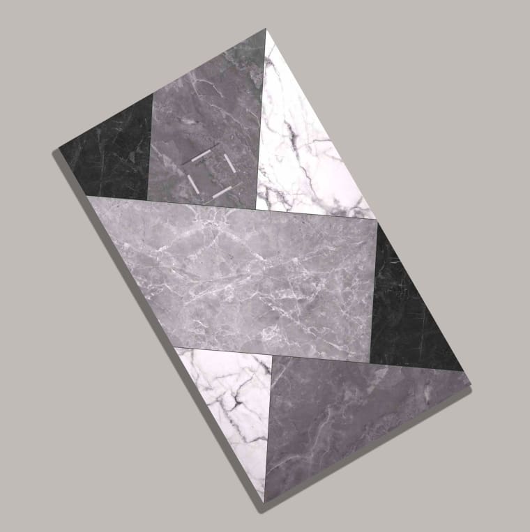 Platos de ducha de resina decorados Bruntec Design 3D Mosaico opción 10