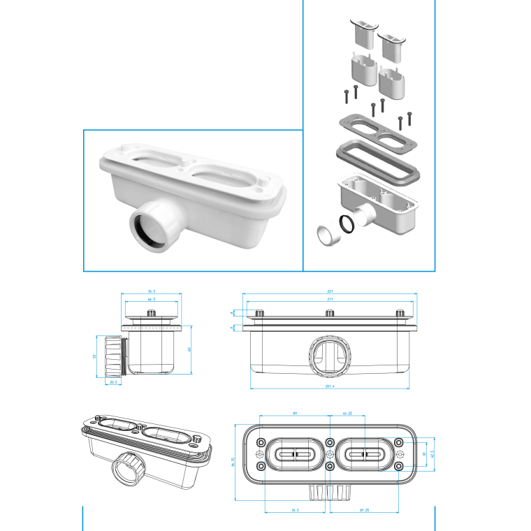 Plato de ducha Bruntec Elite Croquis 12