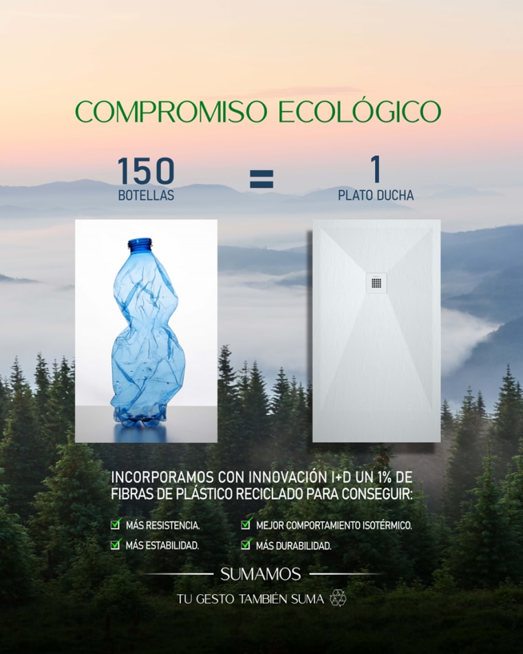 Platos de ducha de resina decorados Bruntec Design 3D Natura opción 10