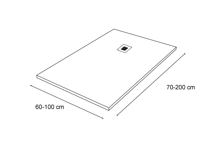 Plato de ducha Solid Surface Hidronatur Cirat Croquis 2