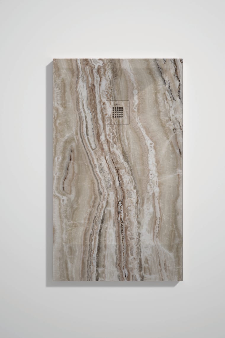 Platos de ducha de resina decorados Bruntec Design 3D Marmol Travertino opción 4