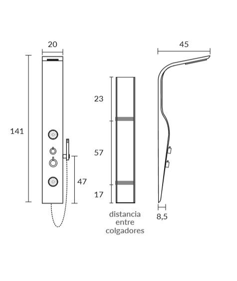 Columna de ducha Sagobar Mul Croquis 3