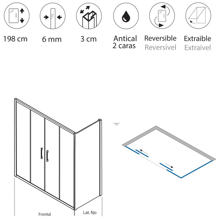 Mampara de ducha Doccia Garona ST Croquis 7