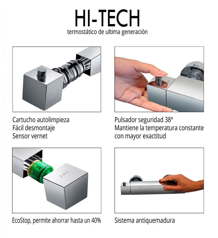 Grifería y conjuntos de ducha Gme Quadra Elite Detalle 2