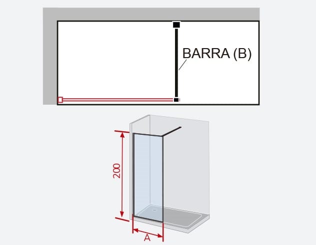 Fijo de ducha Mampara Kassandra Fresh Arena (FA 633) Croquis 10