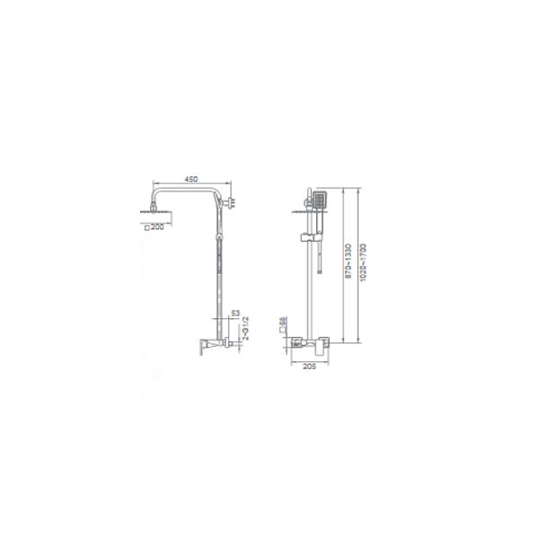 Conjunto de ducha Imex Liverpool Croquis 3