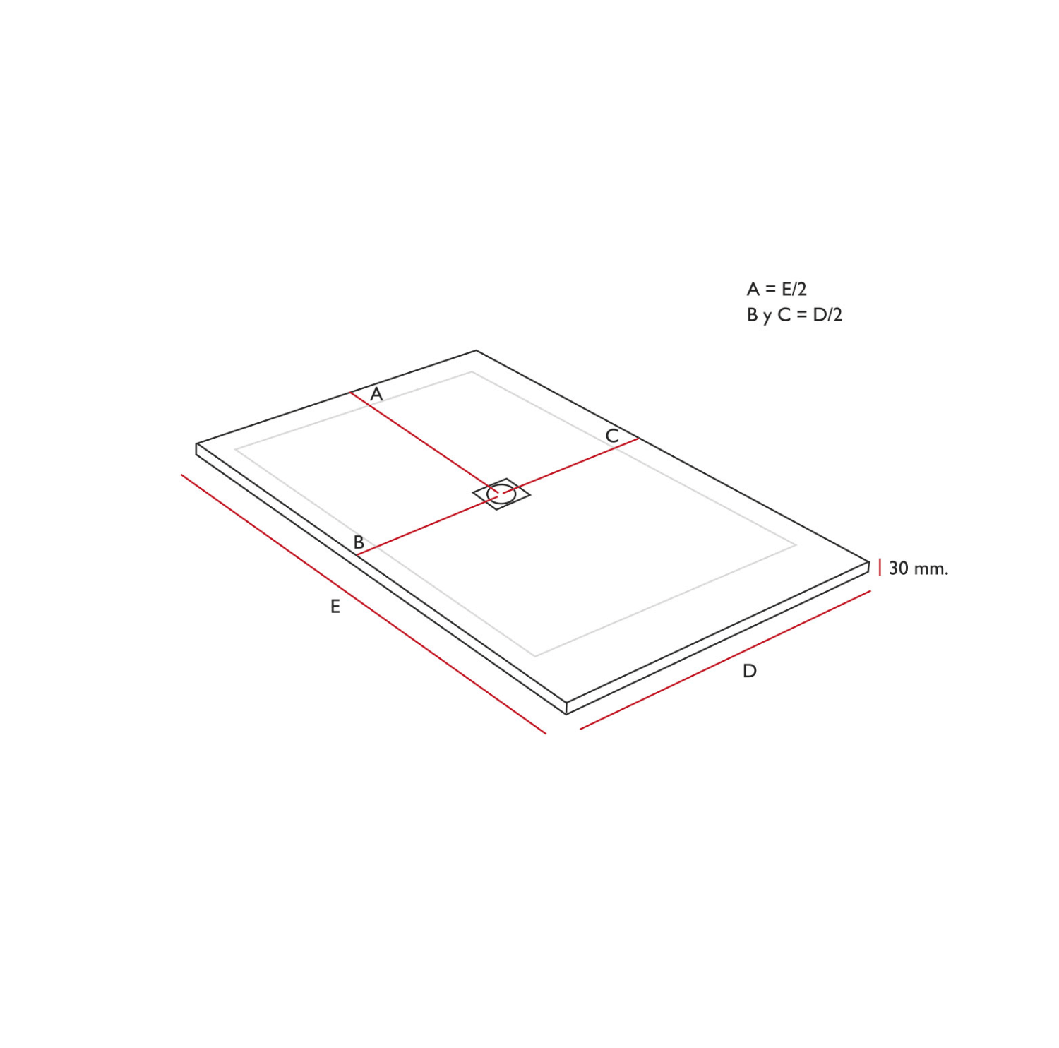 Plato de ducha Bruntec Design Turia Croquis 8