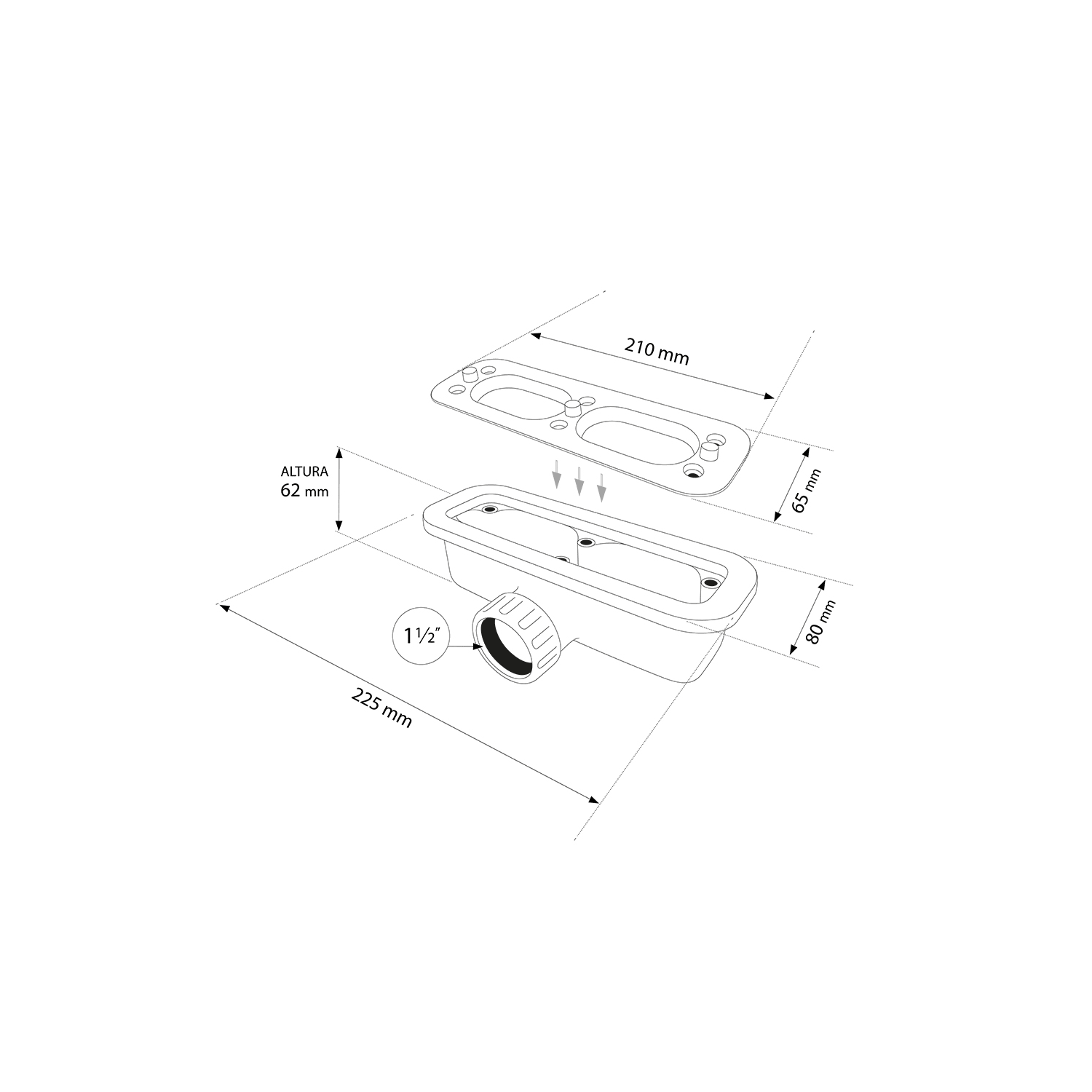 Plato de ducha Bruntec Teide Croquis 5