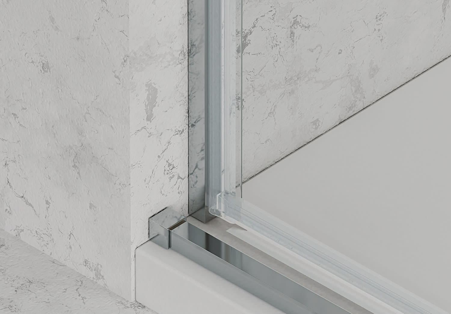 Mampara de ducha angular corredera Bruntec Aria Detalle 10