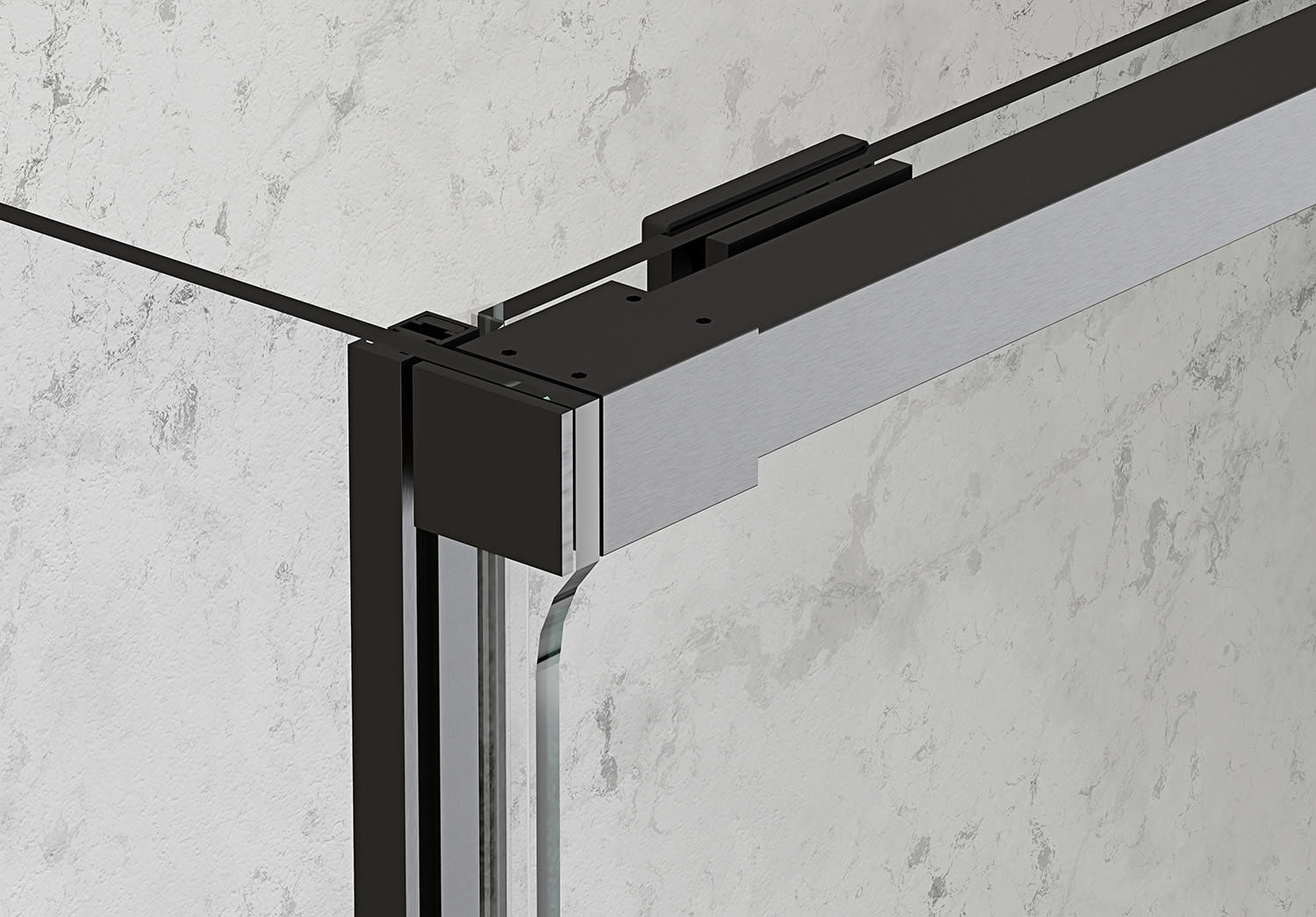 Mampara de ducha angular corredera Bruntec Aria Detalle 11
