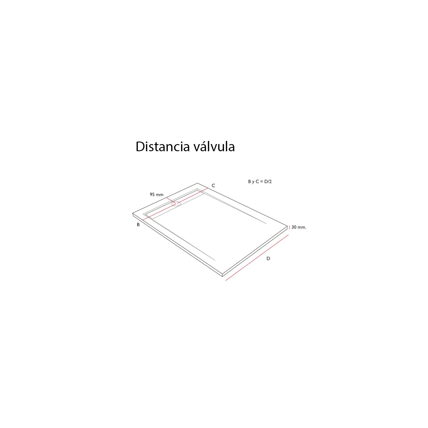 Plato de ducha Bruntec Design Mont Blanc Croquis 7