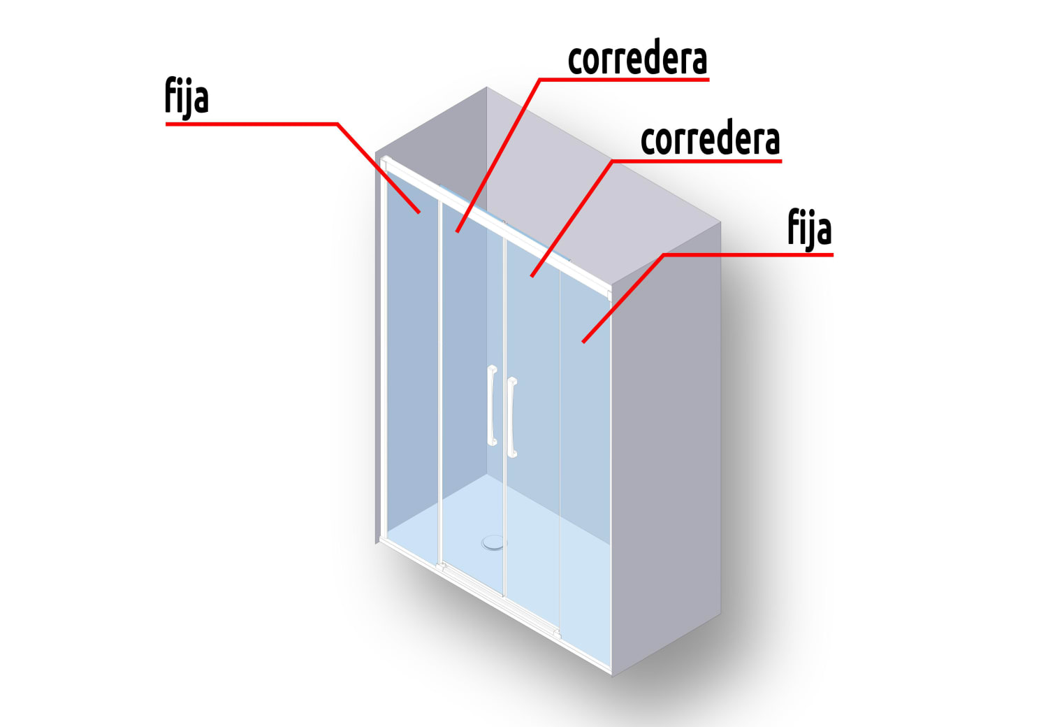 Mampara de Ducha Profiltek Wind (WI-225) Croquis 3
