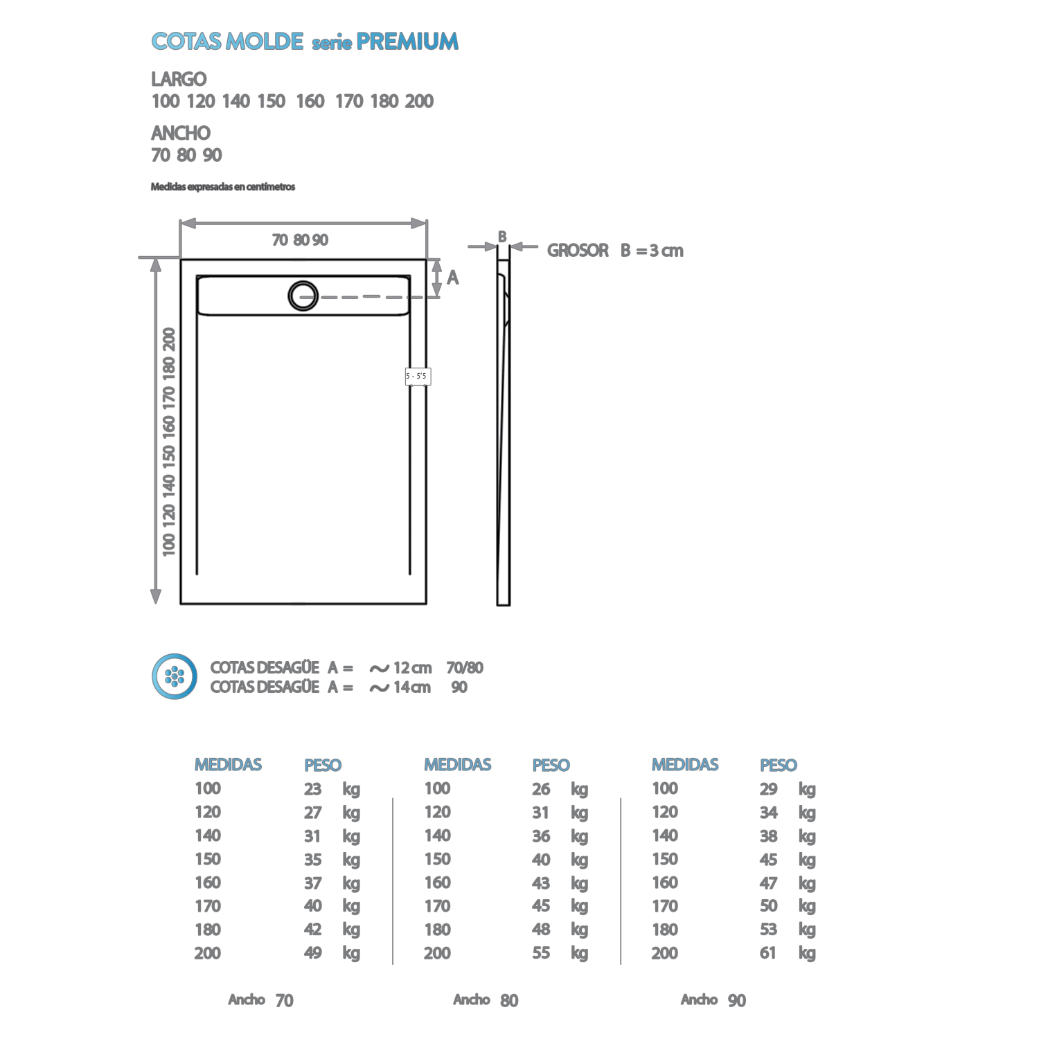 Plato de ducha Bruntec Premium Croquis 15