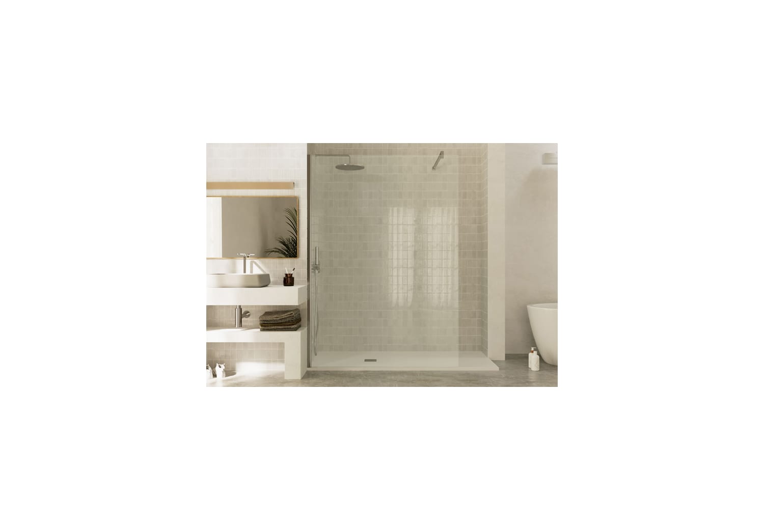 Mampara de ducha panel fijo Profiltek Fado Ambiente 5