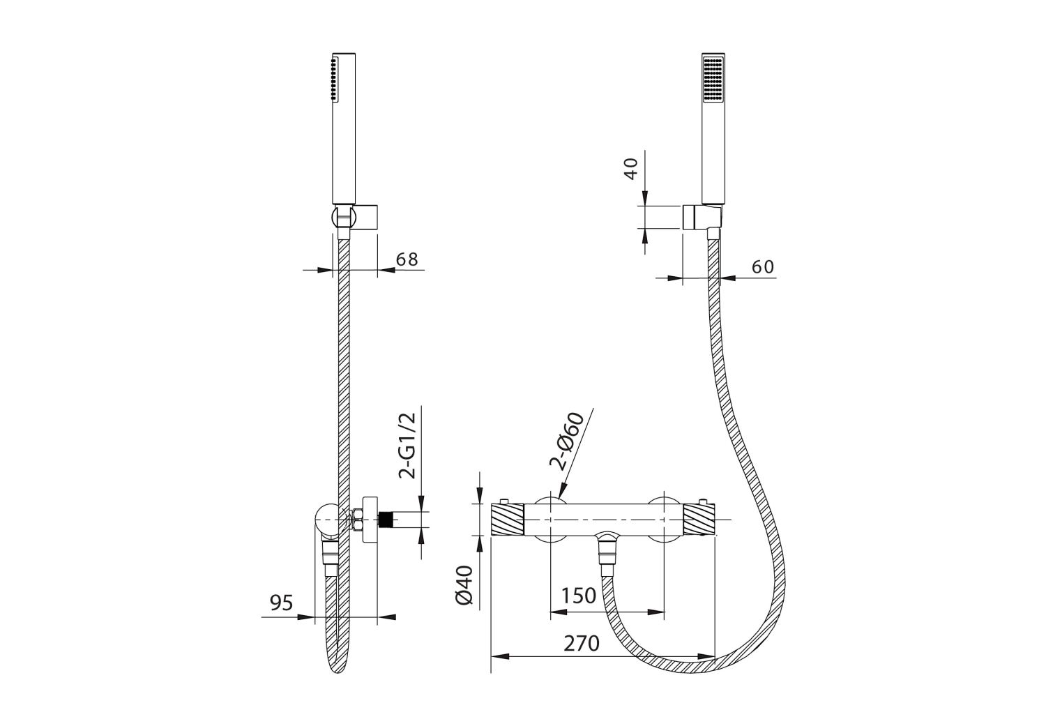 Grifo de ducha Imex Bless Croquis 27