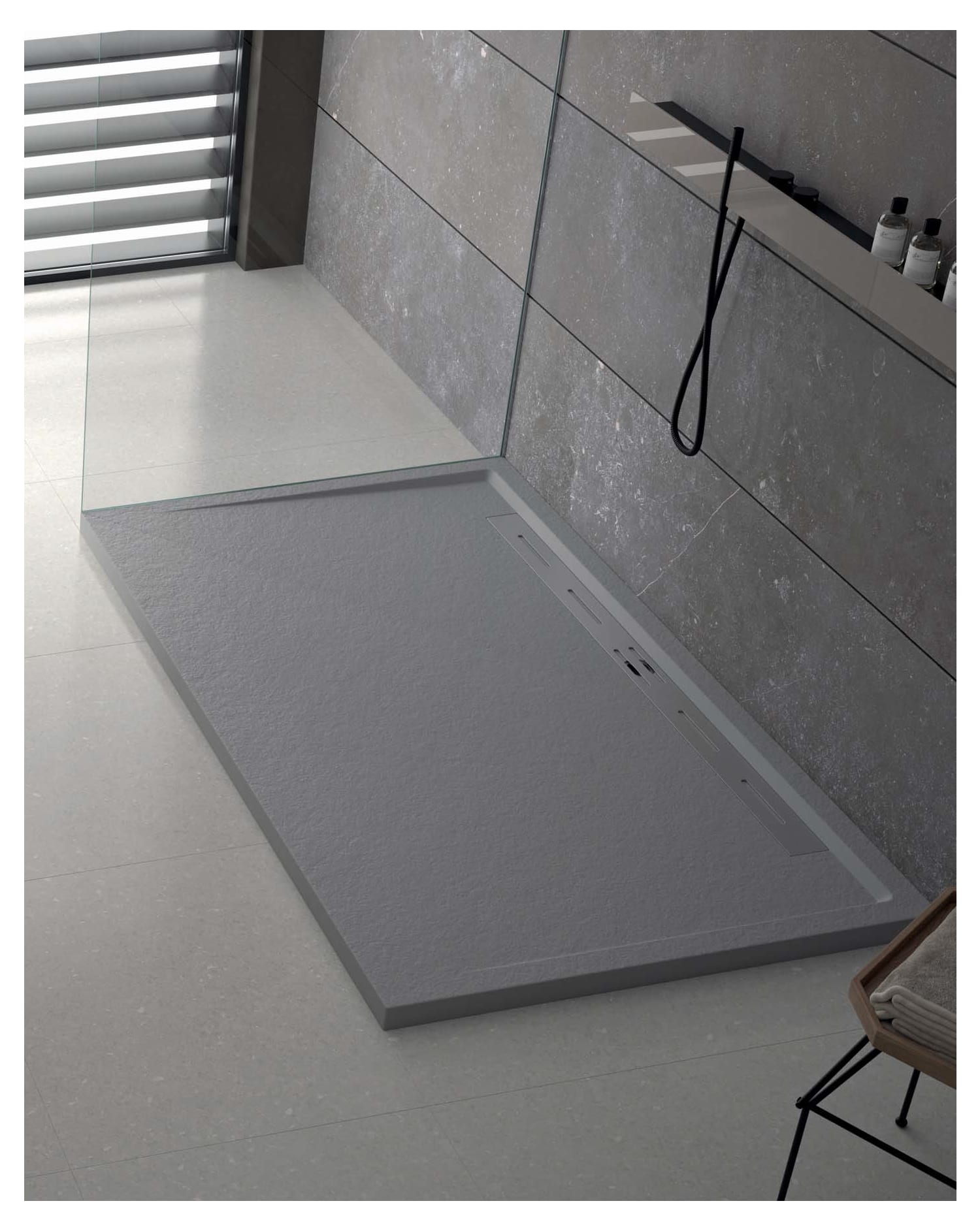 Plato de ducha de resina Doccia Canto Lateral Ambiente 8