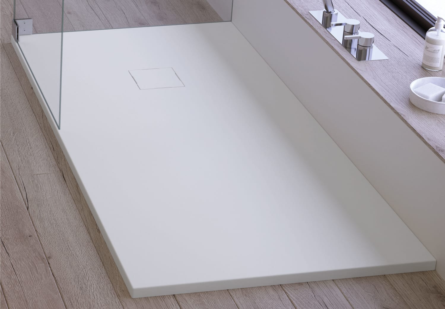 Plato de ducha de resina Doccia Liso Seda Ambiente 4