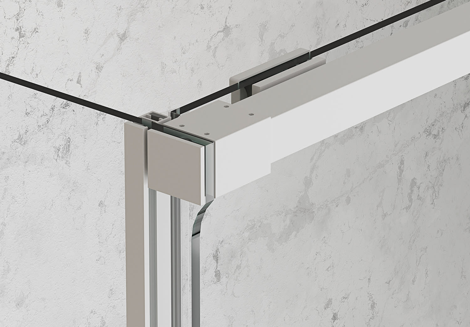 Mampara de ducha angular corredera a medida Bruntec Aria Detalle 11