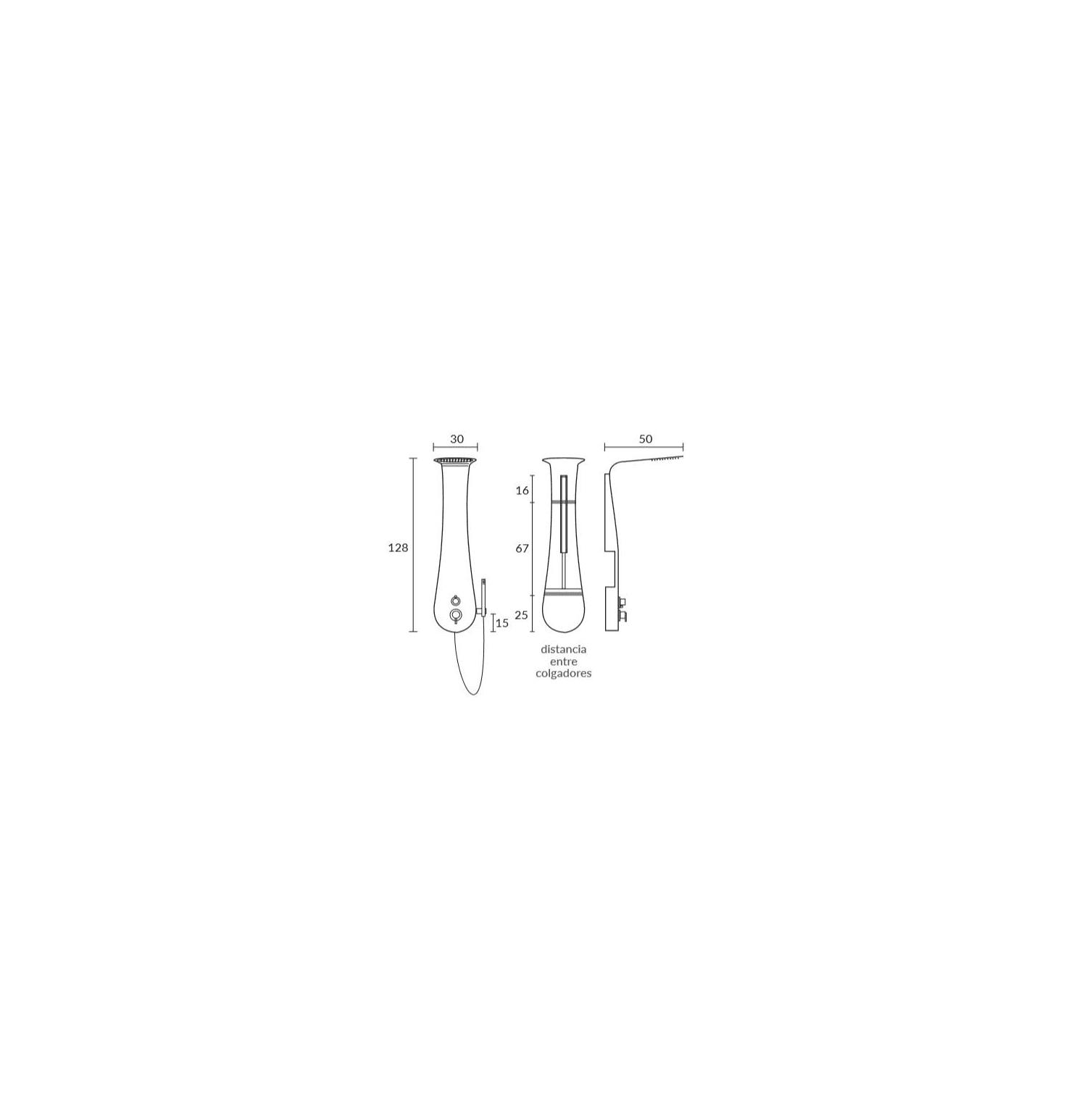 Columna de ducha Sagobar Aiga Croquis 1