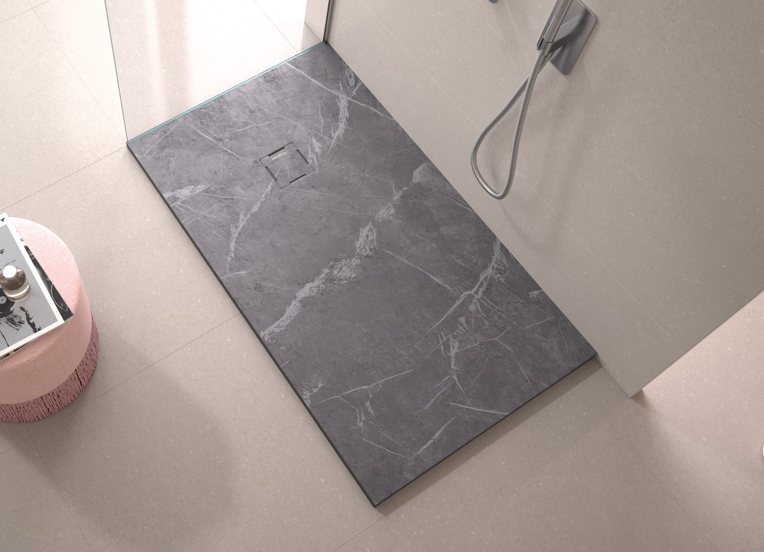 Platos de ducha de resina decorados Bruntec Stone 3D Mármol opción 13